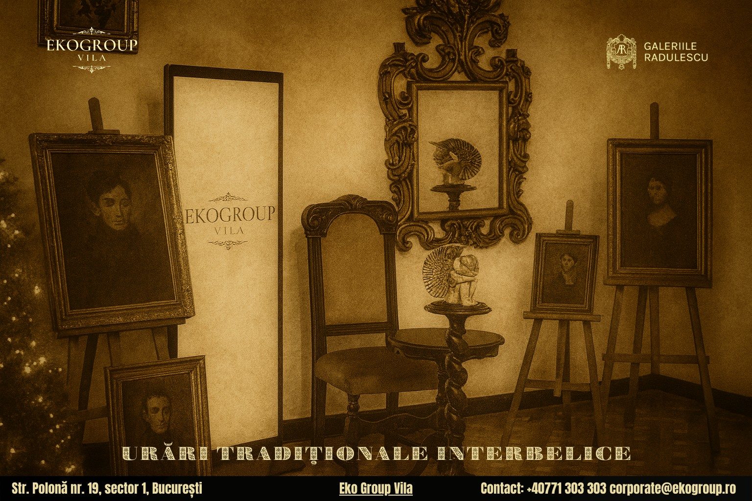 Urări de Crăciun cu parfum interbelic, integrate în atmosfera Crăciunului anilor ’30 găzduit de Eko Group Vila 1 Urări de Crăciun cu parfum interbelic, integrate în atmosfera Crăciunului anilor ’30 găzduit de Eko Group Vila